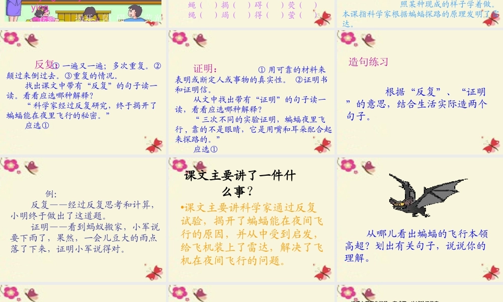 三年级语文下册 第6单元 26《蝙蝠和雷达》课件4 沪教版-沪教版小学三年级下册语文课件
