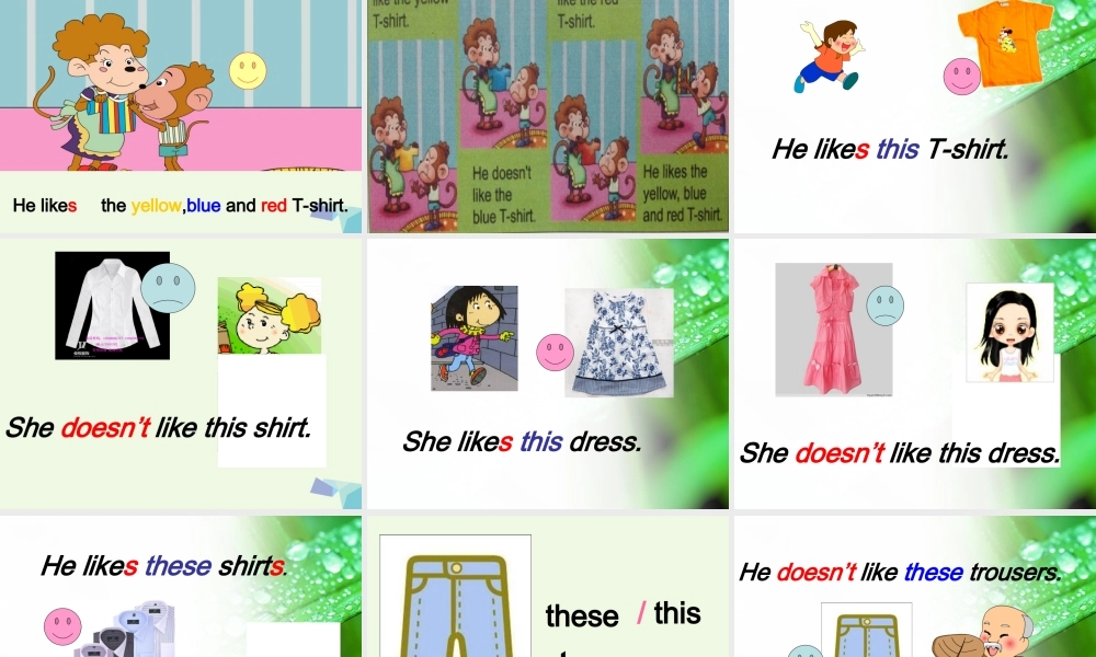 二年级英语上册 Module 4 Unit 2 He doesn’t like these trousers课件1 外研版（一起）-外研版小学二年级上册英语课件