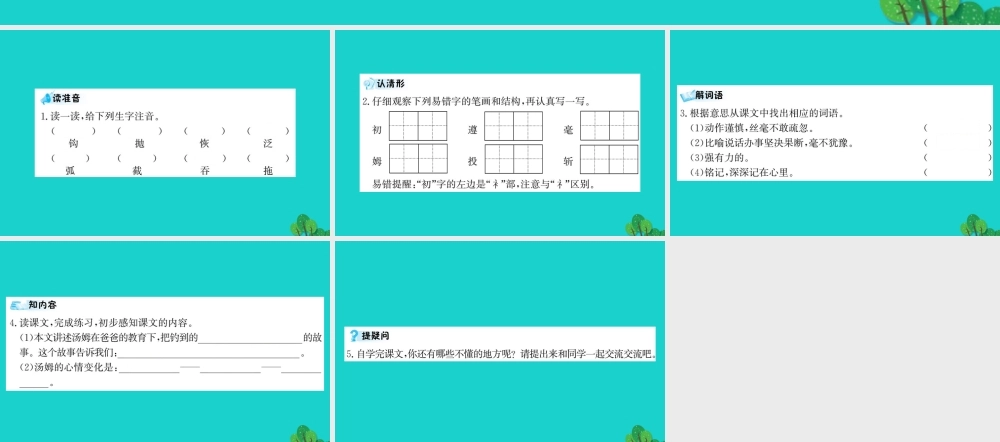三年级语文下册 第七单元 22《你必须把这条鱼放掉》预习课件 苏教版-苏教版小学三年级下册语文课件