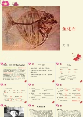 三年级语文下册 第6单元 28《鱼化石》课件3 沪教版-沪教版小学三年级下册语文课件