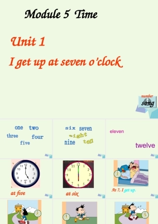 二年级英语上册 Module 5 Unit 1 At 7, I get up课件5 外研版（一起）-外研版小学二年级上册英语课件