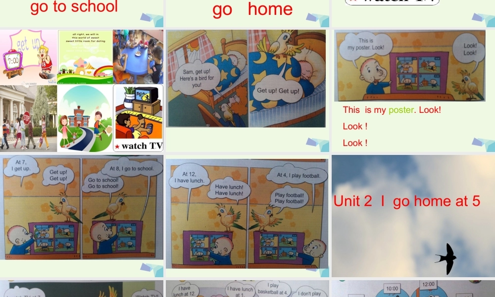 二年级英语上册 Module 5 Unit 2 I go home at 5课件1 外研版（一起）-外研版小学二年级上册英语课件