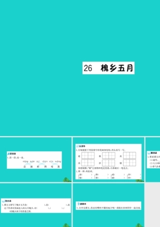 三年级语文下册 第八单元 26《槐乡五月》预习课件 苏教版-苏教版小学三年级下册语文课件