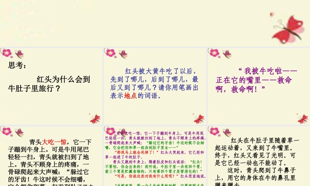 三年级语文下册 第6单元 29《在牛肚子里旅行》课件3 沪教版-沪教版小学三年级下册语文课件