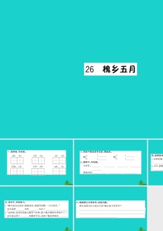 三年级语文下册 第八单元 26《槐乡五月》作业课件 苏教版-苏教版小学三年级下册语文课件