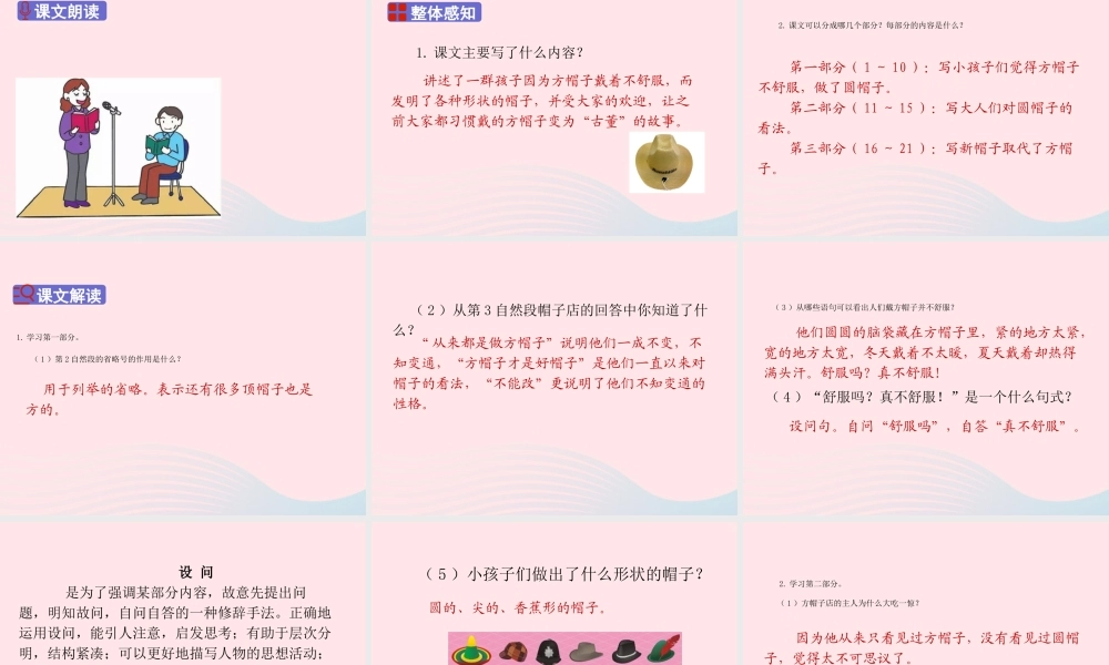三年级语文下册 第八单元 26方帽子店课件 新人教版-新人教版小学三年级下册语文课件