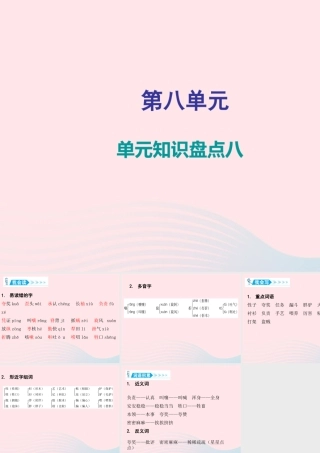 三年级语文下册 第八单元单元知识盘点课件 新人教版-新人教版小学三年级下册语文课件