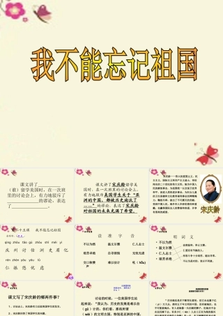 三年级语文下册 第7单元 25《我不能忘记祖国》课件2 语文S版-语文S版小学三年级下册语文课件