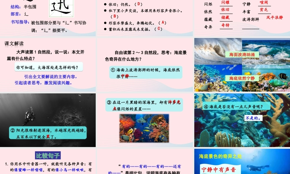三年级语文下册 第七单元 23 海底世界课件 新人教版-新人教版小学三年级下册语文课件
