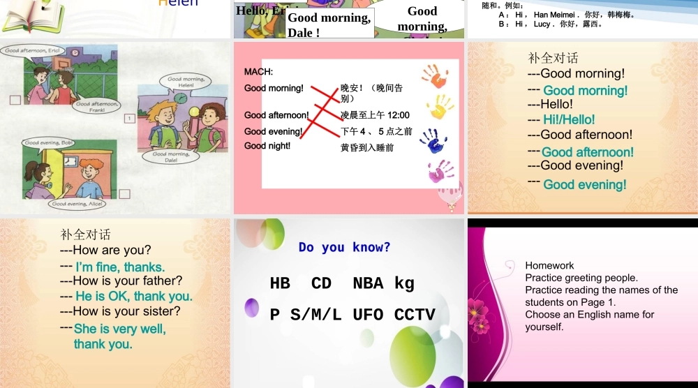 二年级英语上册 Unit 1 Good morning课件3 牛津上海版-牛津上海版小学二年级上册英语课件