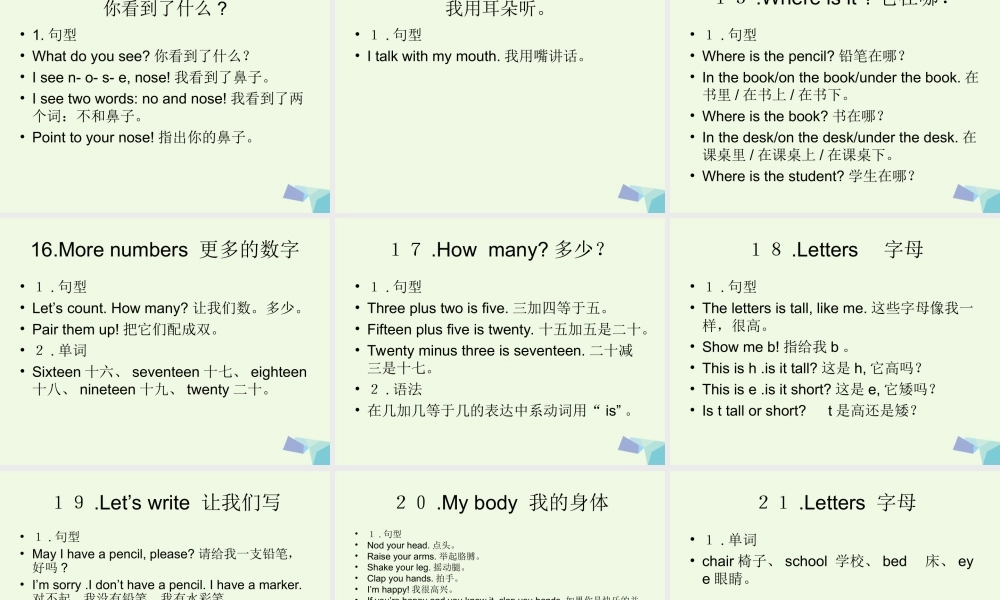 二年级英语上册 Unit 1 Welcome to Grade 2课件 冀教版（一起）-冀教版小学二年级上册英语课件