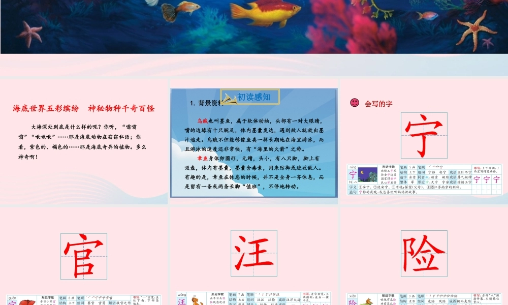 三年级语文下册 第七单元 23《海底世界》课件 新人教版-新人教版小学三年级下册语文课件