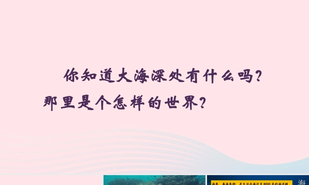 三年级语文下册 第七单元 23《海底世界》课堂教学课件 新人教版-新人教版小学三年级下册语文课件