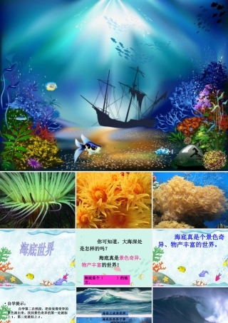 三年级语文下册 第七单元 23《海底世界》课堂教学课件2 新人教版-新人教版小学三年级下册语文课件