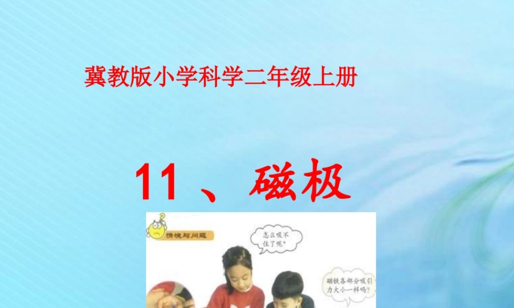 二年级科学上册 磁铁 11 磁极课件 冀教版-冀教版小学二年级上册自然科学课件