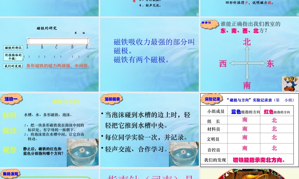 二年级科学上册 磁铁 11 磁极课件 冀教版-冀教版小学二年级上册自然科学课件