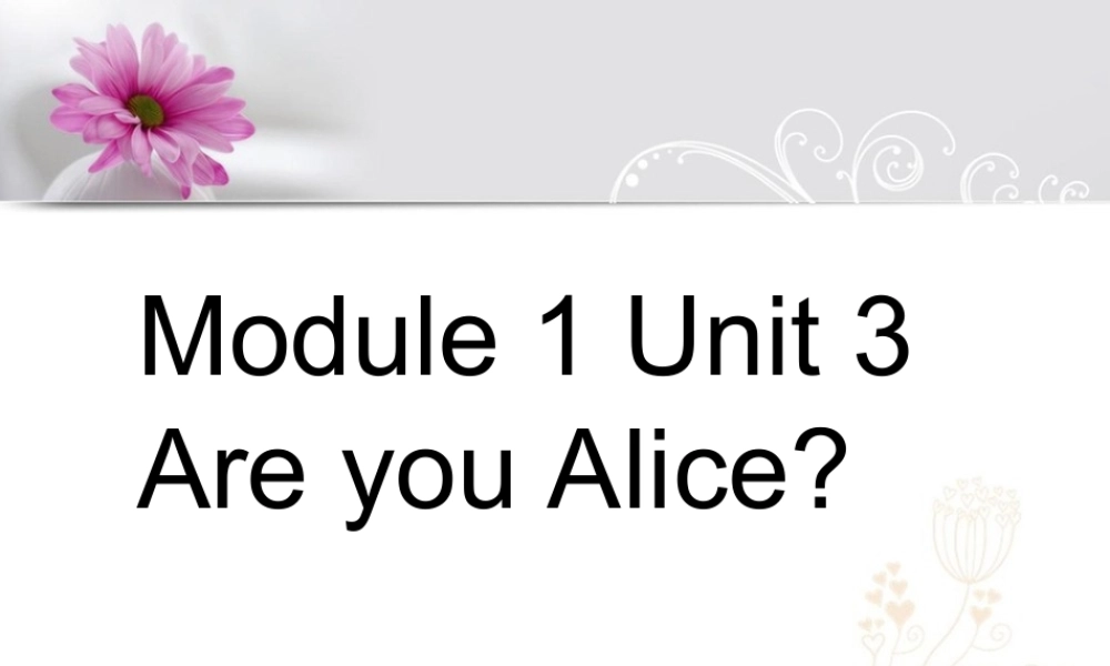 二年级英语上册 Unit 3 Are you Alice课件 牛津上海版-牛津上海版小学二年级上册英语课件