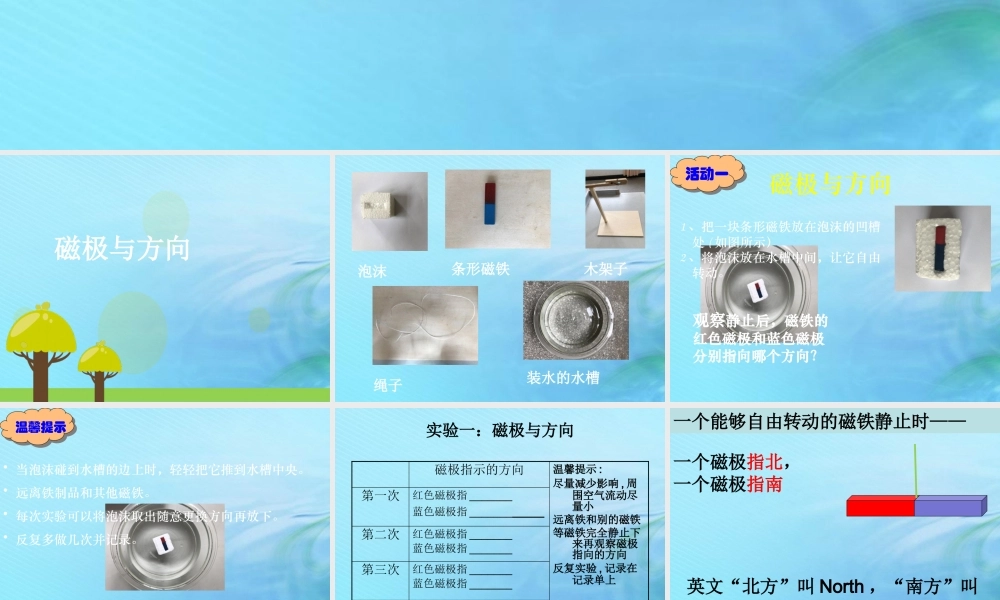 二年级科学上册 磁铁 12 磁极的相互作用课件2 冀教版-冀教版小学二年级上册自然科学课件