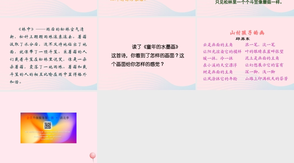 三年级语文下册 第六单元 18《童年的水墨画》教学课件 新人教版-新人教版小学三年级下册语文课件