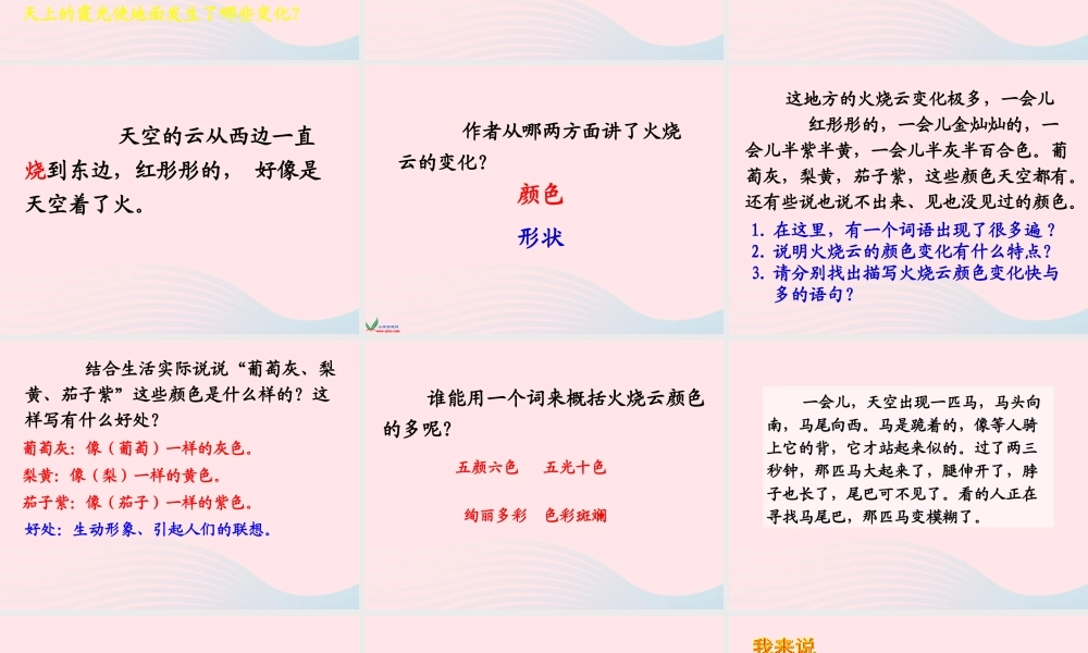 三年级语文下册 第七单元 24《火烧云》教学课件 新人教版-新人教版小学三年级下册语文课件