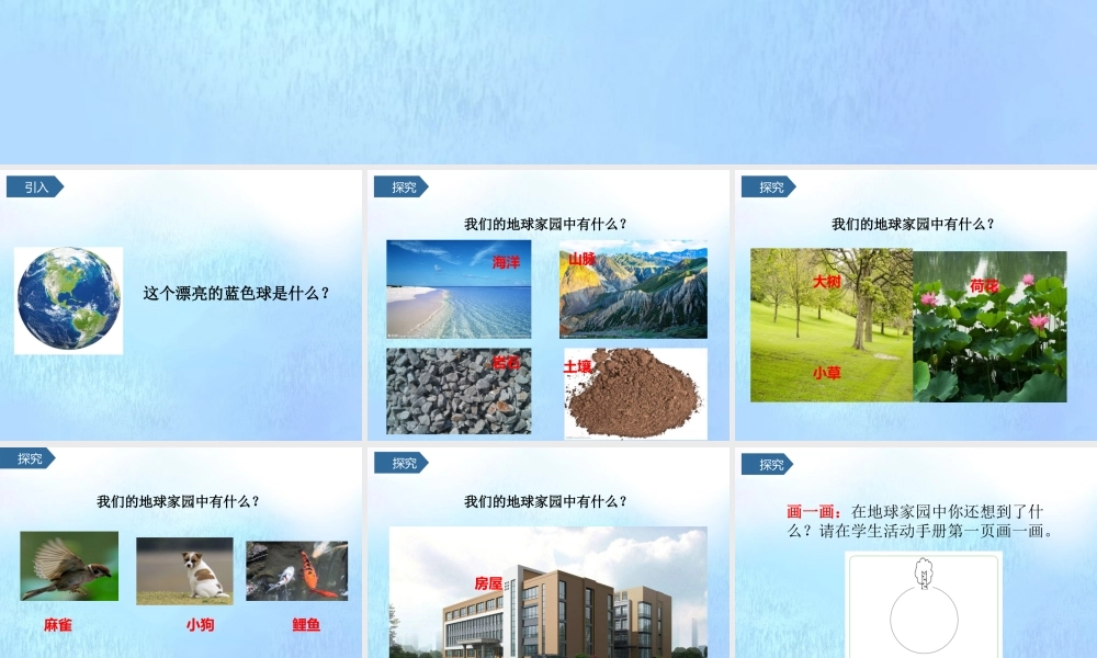 二年级科学上册 第1单元 我们的地球家园 1《地球家园中有什么》课件1 教科版-教科版小学二年级上册自然科学课件