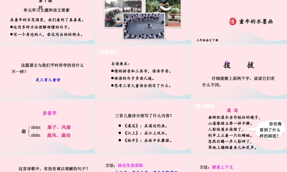 三年级语文下册 第六单元 18《童年的水墨画》课件 新人教版-新人教版小学三年级下册语文课件
