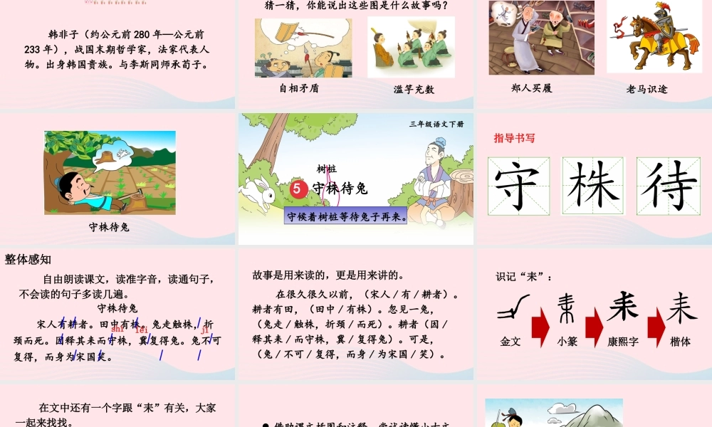 三年级语文下册 第二单元 5《守株待兔》课件 新人教版-新人教版小学三年级下册语文课件