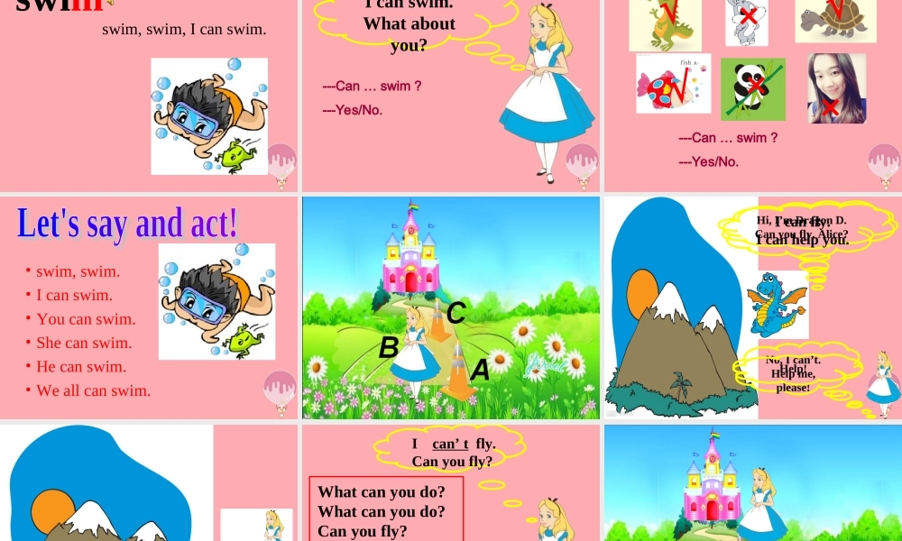 二年级英语上册 Unit 4 Can you swim课件2 牛津上海版-牛津上海版小学二年级上册英语课件