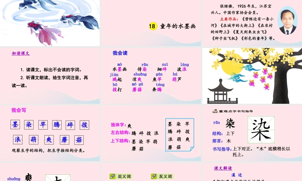 三年级语文下册 第六单元 18童年的水墨课件 新人教版-新人教版小学三年级下册语文课件