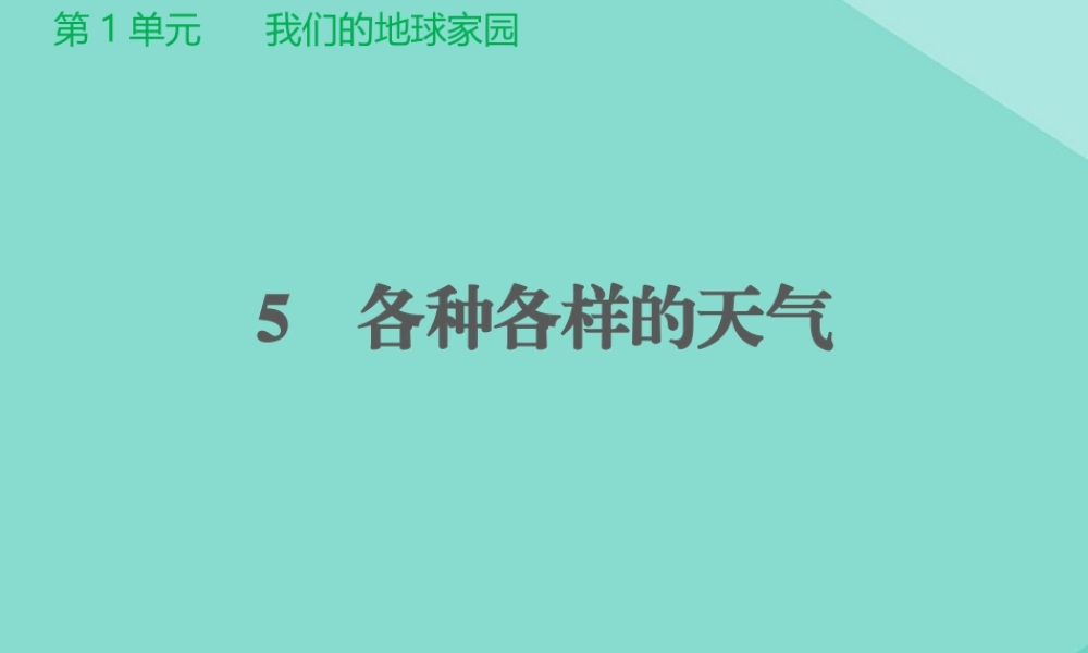 二年级科学上册 第1单元 我们的地球家园 5《各种各样的天气》课件 教科版-教科级上册自然科学课件