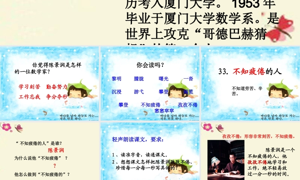 三年级语文下册 第7单元 33《不知疲倦的人》课件1 沪教版-沪教版小学三年级下册语文课件