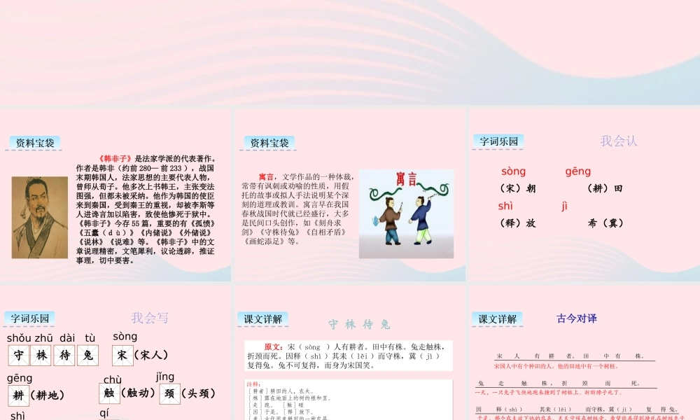 三年级语文下册 第二单元 5守株待兔课件 新人教版-新人教级下册语文课件