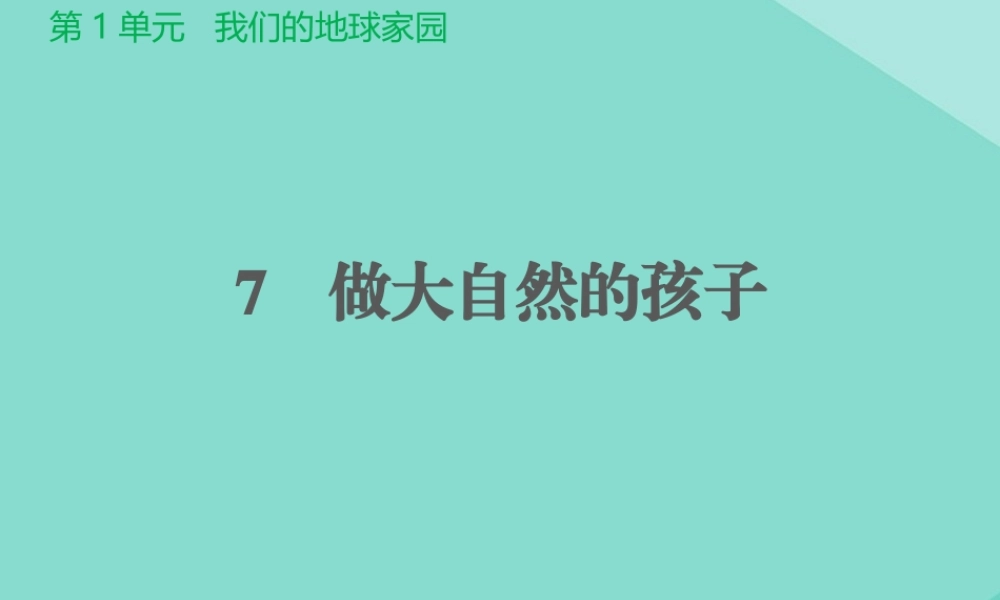 二年级科学上册 第1单元 我们的地球家园 7《做大自然的孩子》课件 教科版-教科级上册自然科学课件