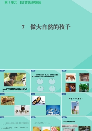 二年级科学上册 第1单元 我们的地球家园 7《做大自然的孩子》课件 教科版-教科级上册自然科学课件