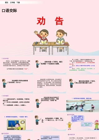 三年级语文下册 第七单元《口语交际：劝告》教学课件 新人教版-新人教级下册语文课件