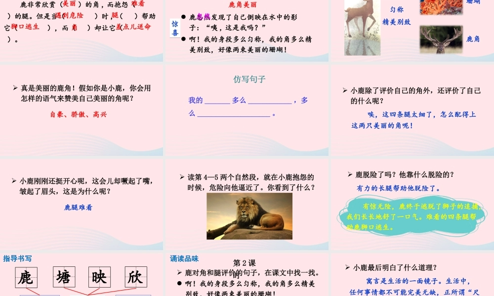 三年级语文下册 第二单元 7《鹿角和鹿腿》教学课件 新人教版-新人教版小学三年级下册语文课件