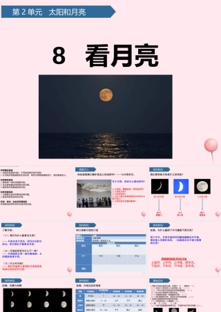 二年级科学上册 第二单元 太阳和月亮 第8课 看月亮课件 青岛版六三制-青岛版小学二年级上册自然科学课件