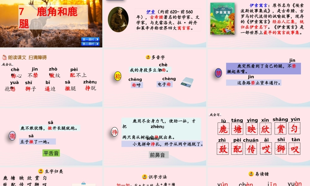 三年级语文下册 第二单元 7《鹿角和鹿腿》教学课件 新人教版-新人教级下册语文课件