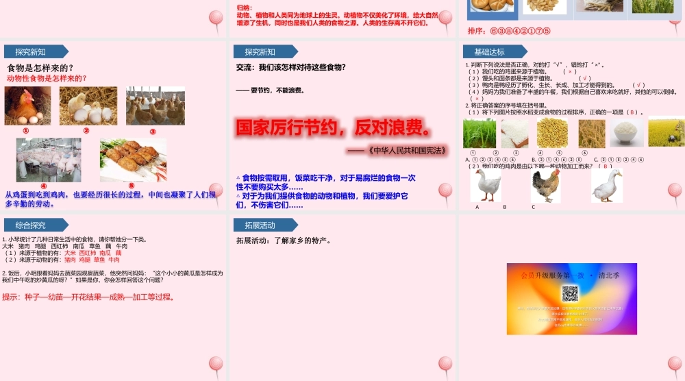 二年级科学上册 第四单元 生活中的动植物资源 第12课 我们的食物课件 青岛版六三制-青岛版小学二年级上册自然科学课件