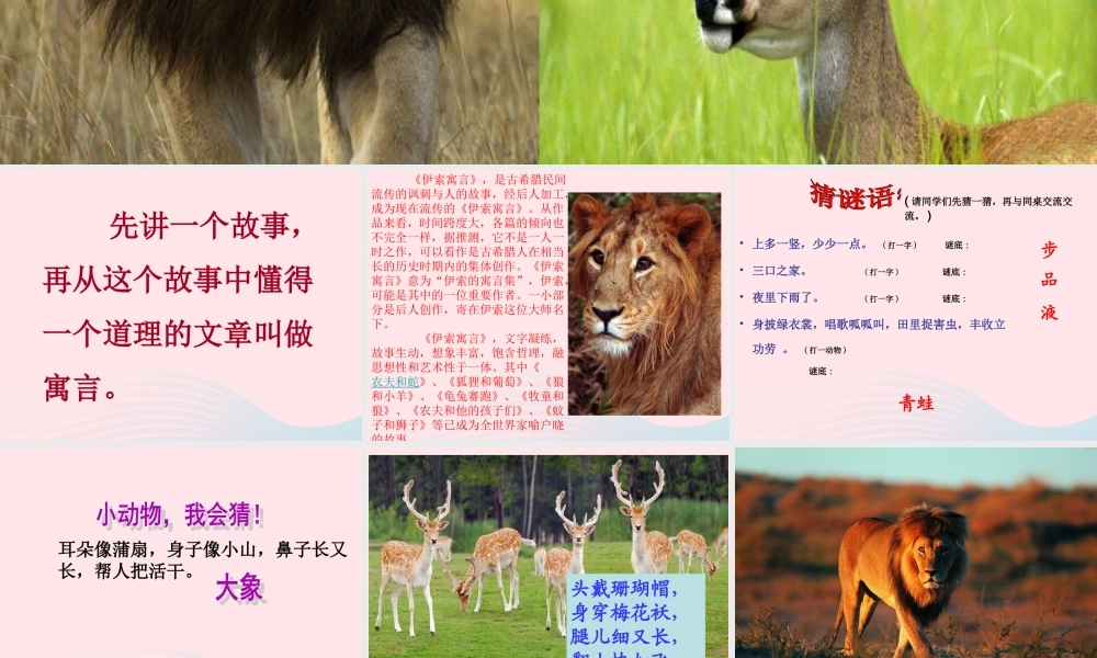 三年级语文下册 第二单元 7《鹿角和鹿腿》课堂教学课件1 新人教版-新人教版小学三年级下册语文课件