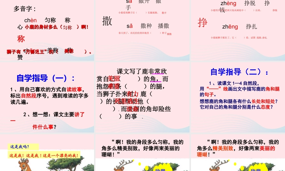三年级语文下册 第二单元 7《鹿角和鹿腿》课堂教学课件1 新人教版-新人教版小学三年级下册语文课件