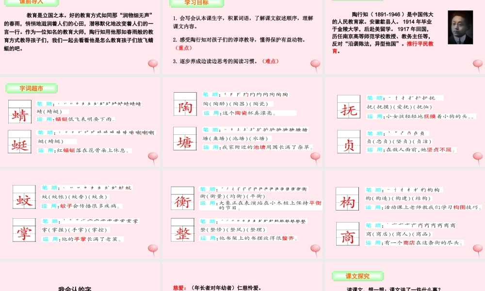 三年级语文下册 第六单元 21 放飞蜻蜓课件 语文S版-语文S版小学三年级下册语文课件