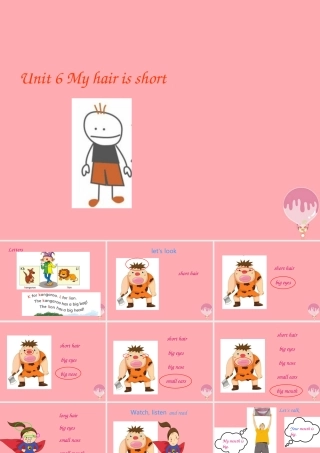 二年级英语上册 Unit 6 My hair is short（第2课时）课件 牛津上海版-牛津上海版小学二年级上册英语课件