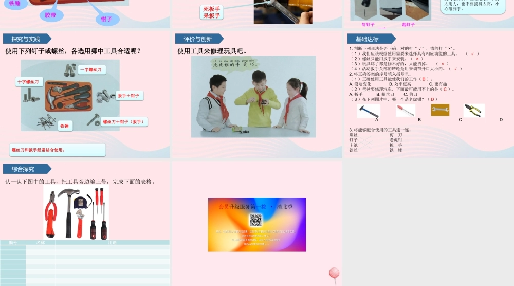 二年级科学上册 第五单元 常用工具 第16课 修理玩具课件 青岛版六三制-青岛版小学二年级上册自然科学课件