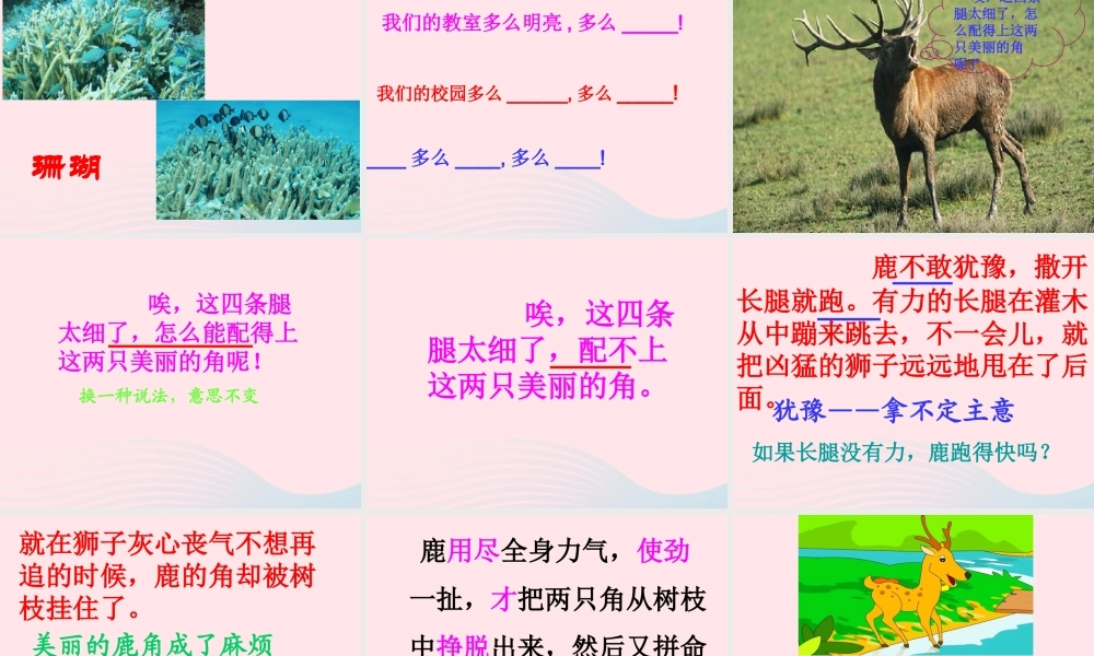 三年级语文下册 第二单元 7《鹿角和鹿腿》课堂教学课件2 新人教版-新人教版小学三年级下册语文课件