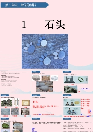 二年级科学上册 第一单元 动物感知环境 第1课 石头课件 青岛版六三制-青岛版小学二年级上册自然科学课件