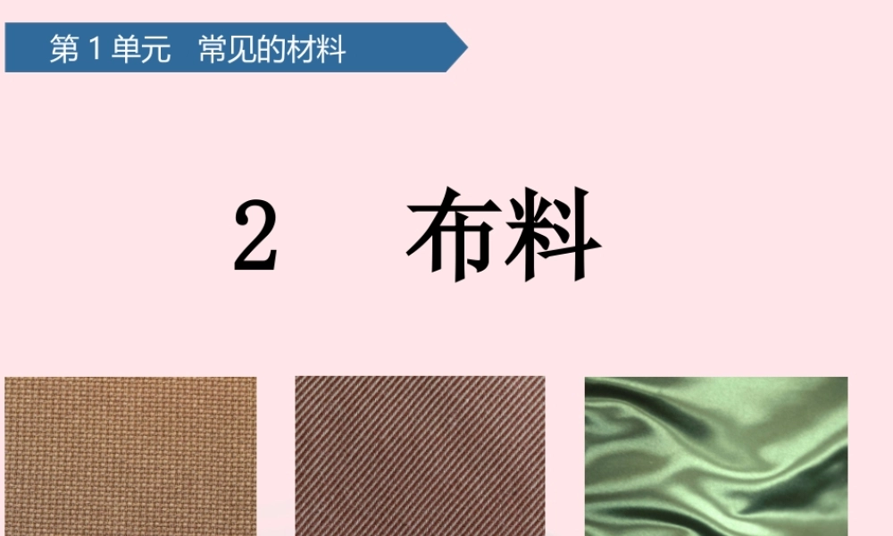 二年级科学上册 第一单元 动物感知环境 第2课 布料课件 青岛版六三制-青岛版小学二年级上册自然科学课件