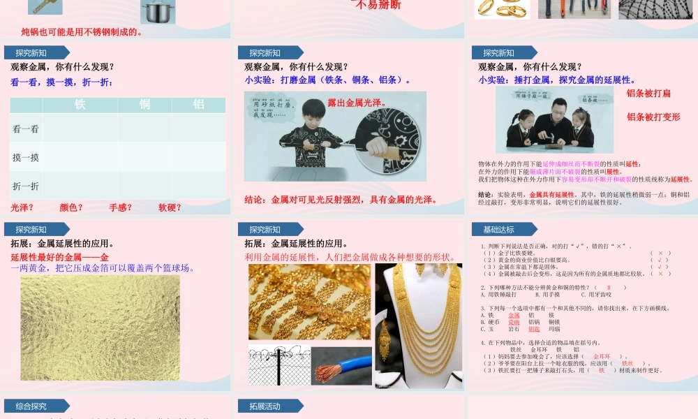 二年级科学上册 第一单元 动物感知环境 第4课 金属课件 青岛版六三制-青岛版小学二年级上册自然科学课件