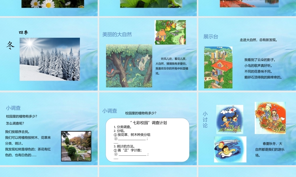二年级科学上册 人工与自然 4 美丽的大自然课件1 冀教版-冀教版小学二年级上册自然科学课件