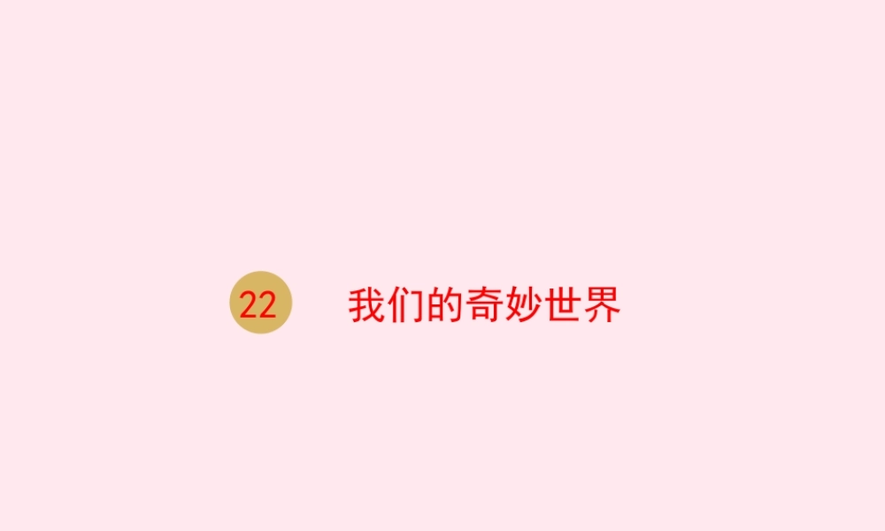 三年级语文下册 第六单元 22我们的奇妙世界课件 新人教版-新人教版小学三年级下册语文课件